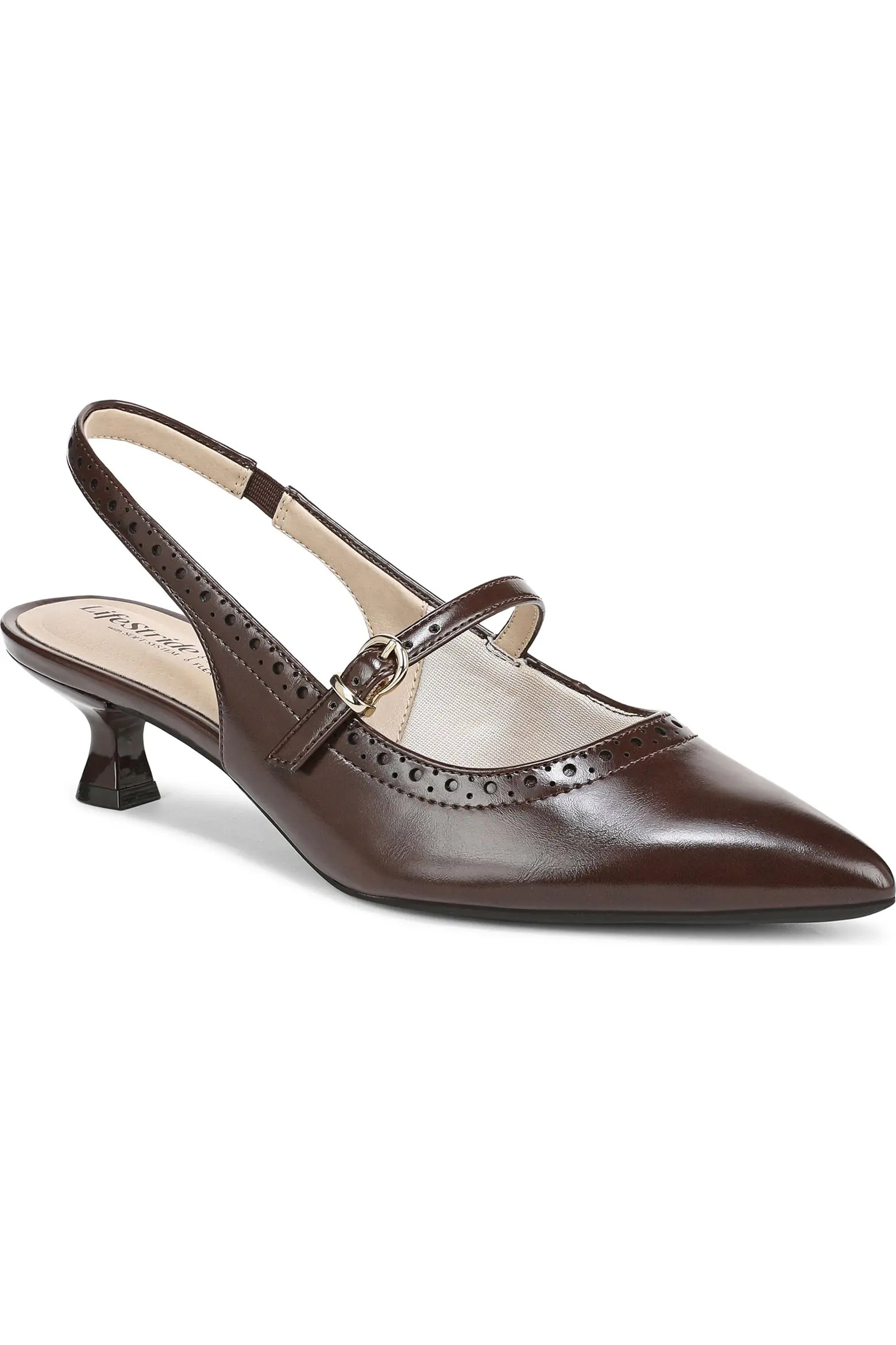 LifeStride Marilyn Slingback Pointed Toe Kitten Heel Pump (Women) | Nordstrom | Nordstrom