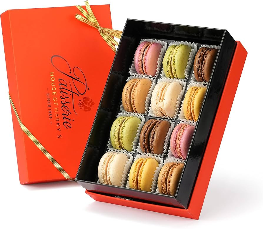 French Almond Macarons Gift Box – 2 pack x 12 pcs – Non GMO, Assorted Macaroons Cookies - Imp... | Amazon (US)
