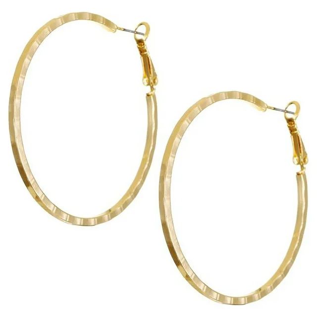 Time and Tru Womens Gold 2.5" Hoop Earrings, 1 Pair | Walmart (US)