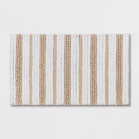 20"x32" Chunky Chenille Striped Bath Rug - Threshold™ | Target