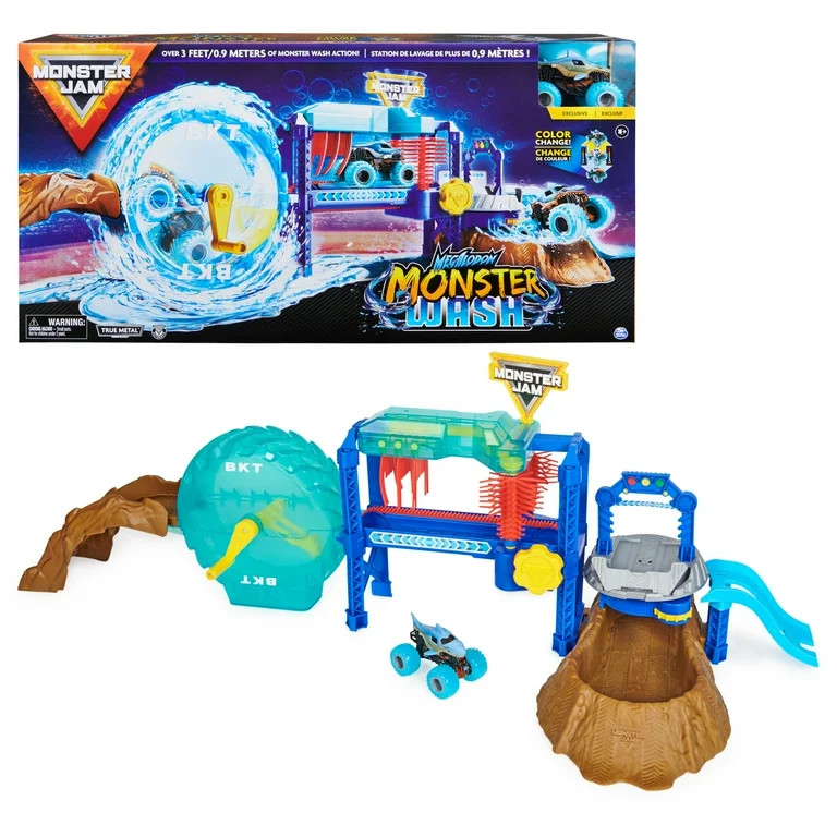 Monster Jam, Megalodon Monster Wash Playset with Color-Changing 1:64 Vehicle, for Ages 3 and up | Walmart (US)
