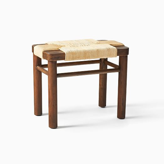 Mahogany Woven Rope Stool (20") | West Elm (US)