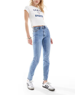 Only Tall - Emily - Jeans met rechte pijpen in middenblauw  | ASOS | ASOS (Global)
