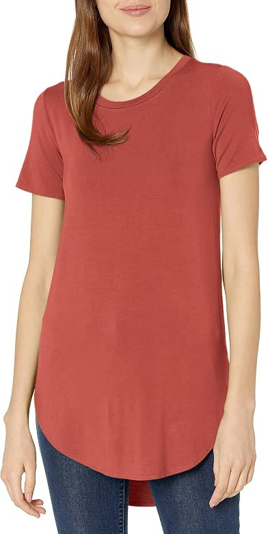 Daily Ritual Women's Jersey Short-Sleeve Open Crewneck Tunic | Amazon (US)