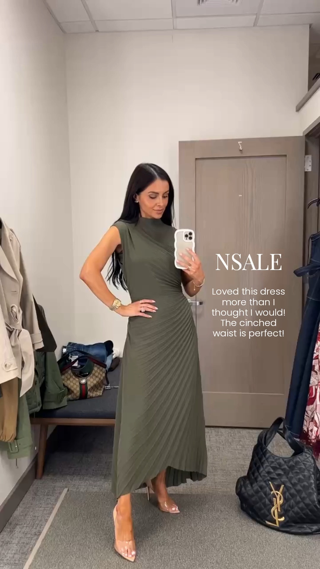 Nordstrom anniversary sale picks I’m buying 
AllSaints green dress - perfect for fall weddings 
Wearing a 0

#nsale @nordstrom

#LTKOver40 #LTKSaleAlert #LTKWedding