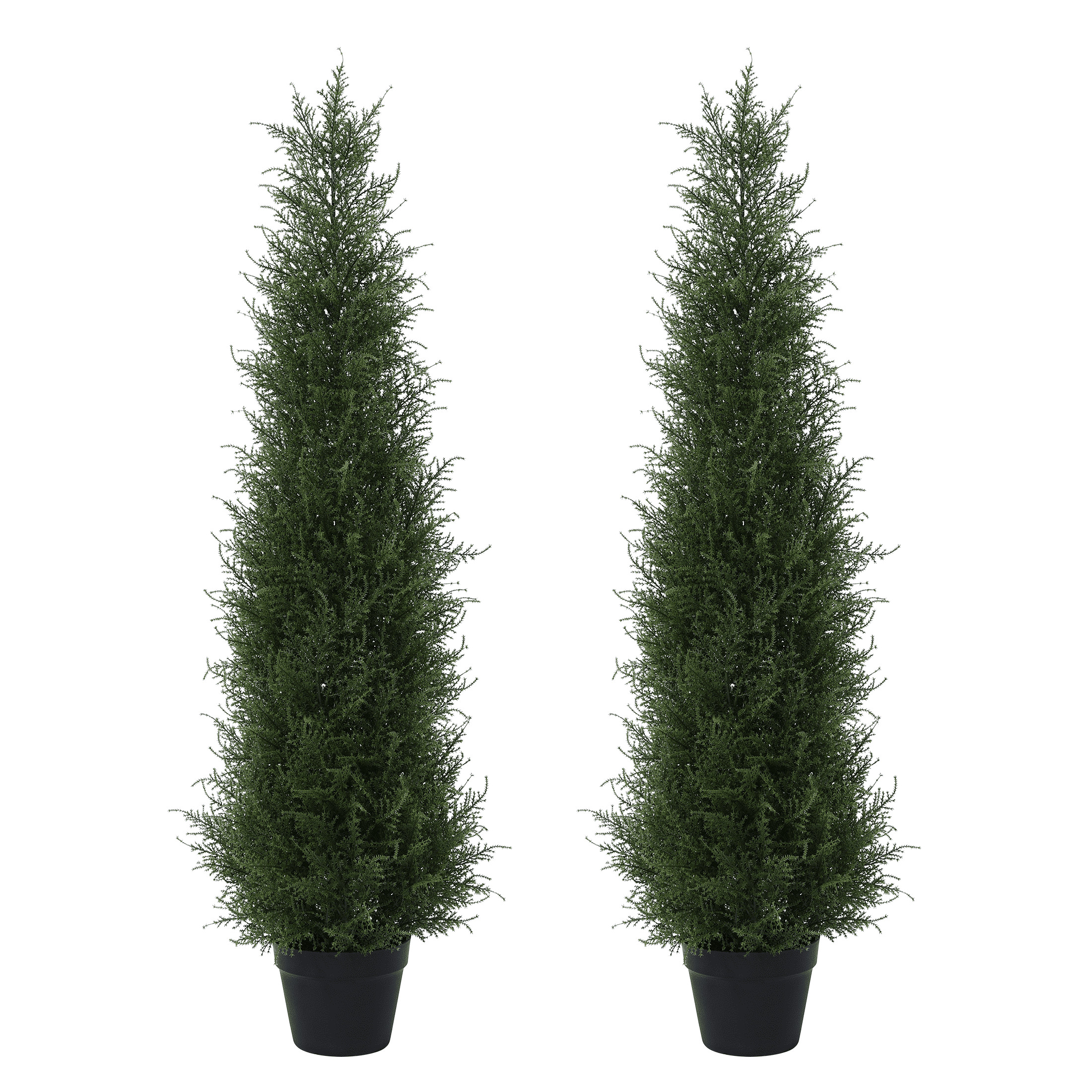 2 Pack 4 ft Artificial Cedar Tree UV Rated , Artificial Christmas Topiary Tree, Pre-Potted Plants... | Walmart (US)