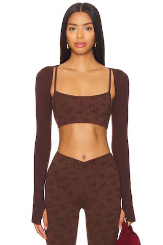 Frankies Bikinis Kate Cloud Knit Shrug in Chestnut from Revolve.com | Revolve Clothing (Global)