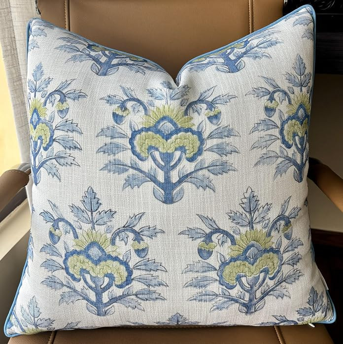 Vanya Printed 20x20 Inch Pillow Cover - Square Cushion Cover - Decorative Accent for Sofa, Couch,... | Amazon (US)