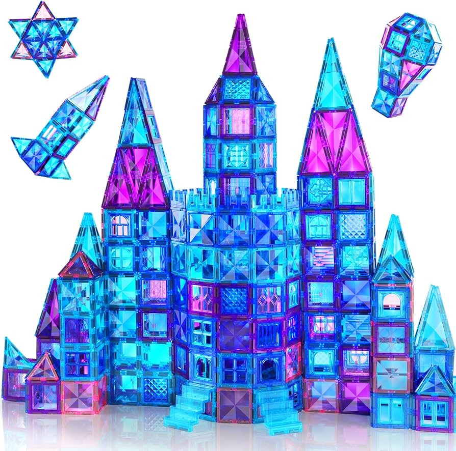 Amazon.com: AFUNX Magnetic Tiles, 116PCS Magnet Building Blocks, 3D Diamond Magnetic Blocks, Cons... | Amazon (US)