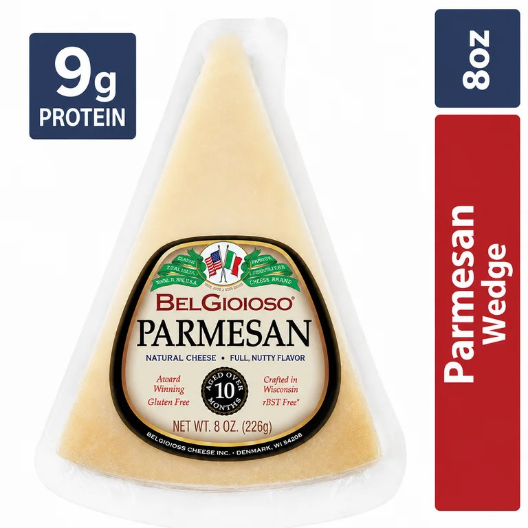 BelGioioso Parmesan Cheese Wedge Specialty Hard Cheese, 8 oz Refrigerated Plastic Packet | Walmart (US)