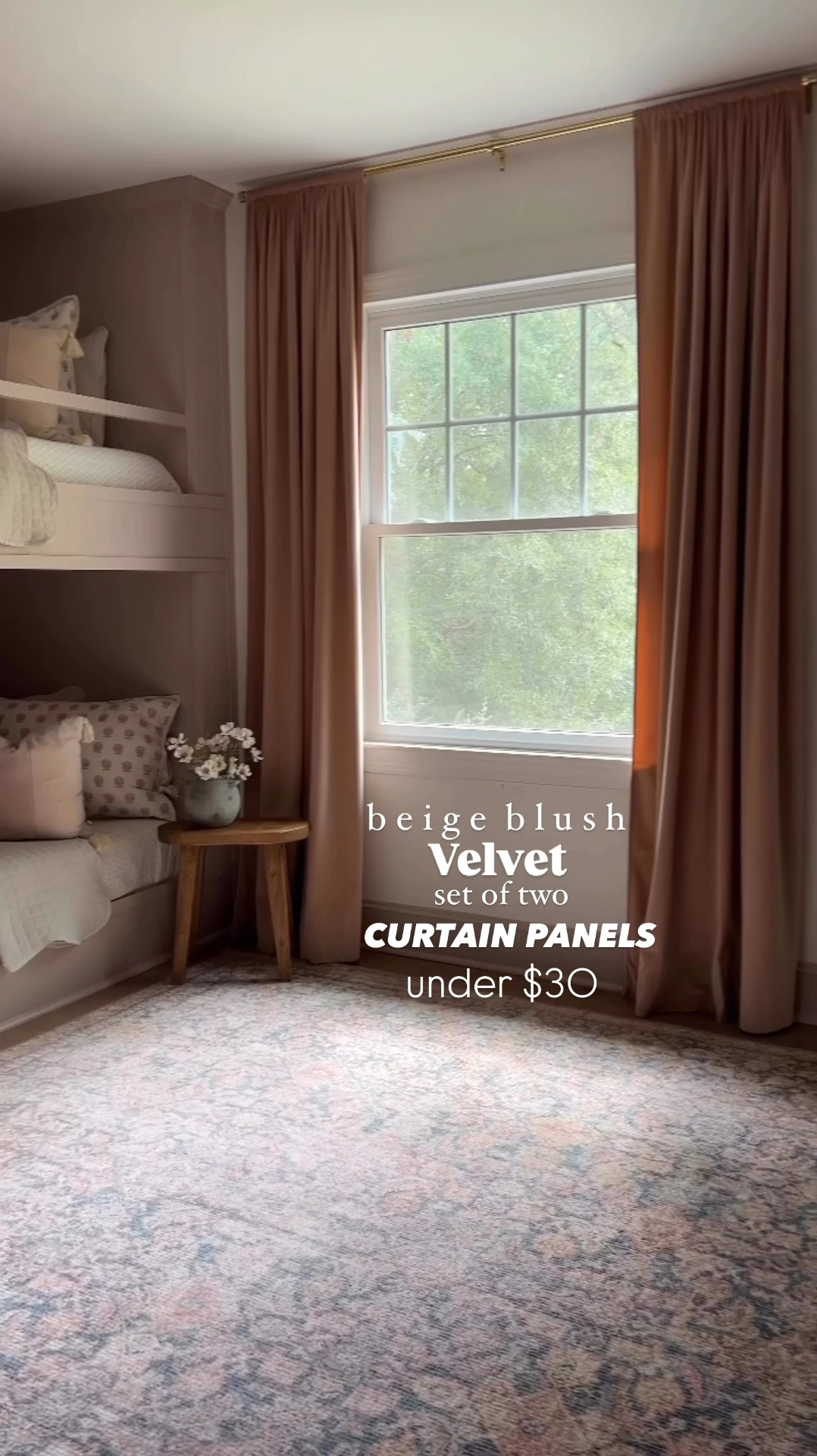 Amazon finds | kids bedroom | curtain panels for kids | kids bedroom decor | velvet curtain panels | girls bedroom curtains | girls bedroom rug | bunk room | blush colored curtain panels | home decor | loloi rugs | Wayfair | Target | pink girls bedroom 

#LTKKids #LTKHome #LTKSaleAlert