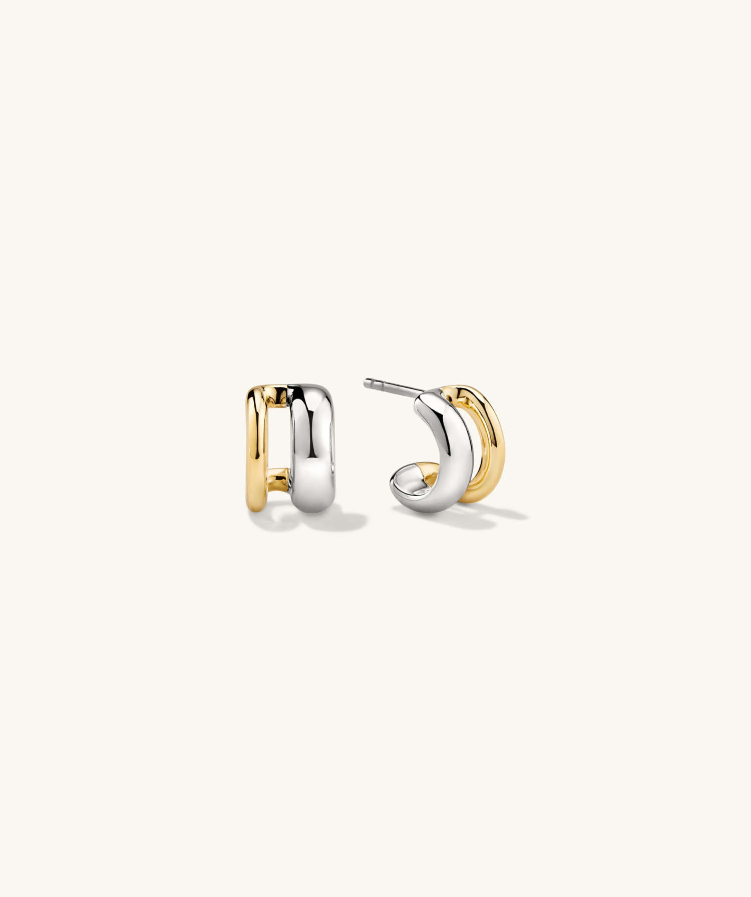 Duet Mixed Huggie Hoops | Mejuri Fine Crew