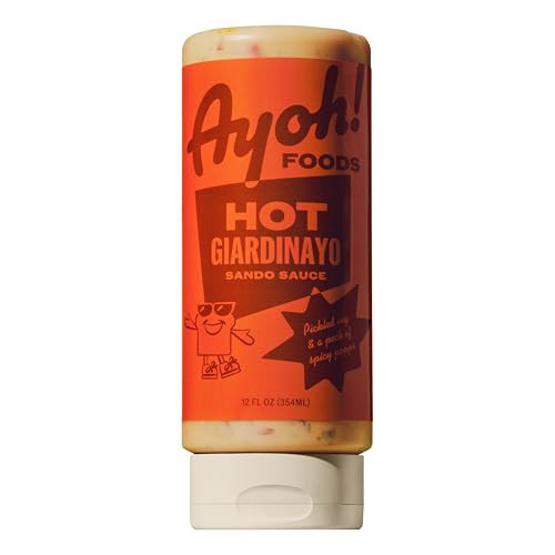 Ayoh Foods, Sando Sauce, Sandwich Sauce, (1-12 Ounce Bottle) - Creamy & Flavorful, Perfect for Sandwiches, Wraps & Dips, Created by Molly Baz (Hot Giardinayo) | Amazon (US)