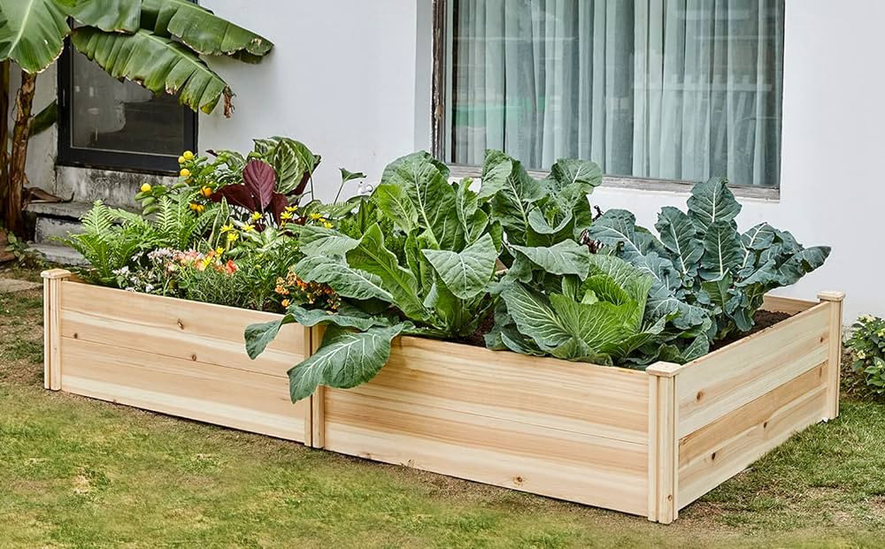 AMERLIFE 15 Inch Deep Wooden Raised Garden Planter 8x4FT Extra Large Raised Garden Bed Planter Bo... | Amazon (US)