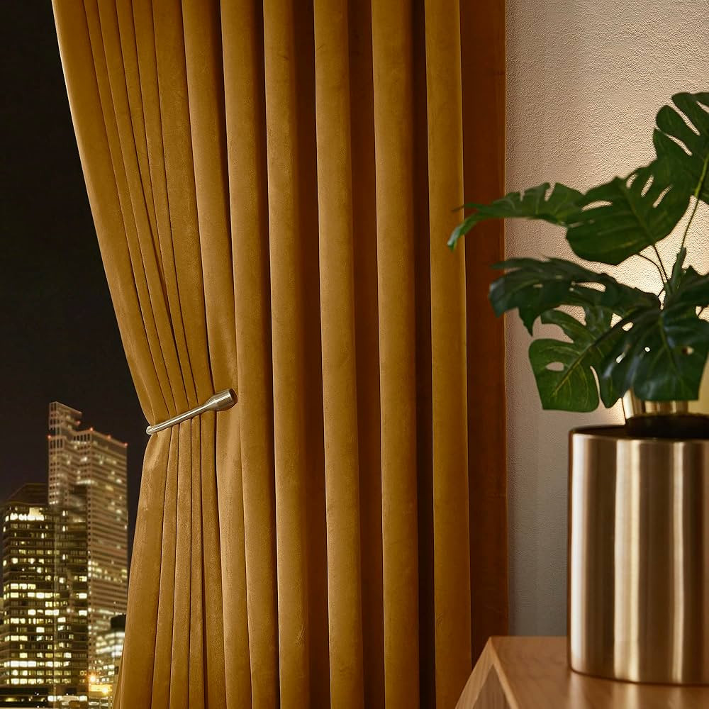 PONY DANCE Velvet Curtains Room Darkening - Back Tab Curtain of 96 inches Length,Light Blocking W... | Amazon (US)