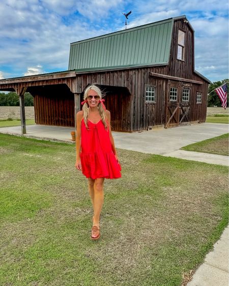 The cutest little red dress from H&M!❤️ I linked everything shown and some super cute pieces that are similar! Happy Memorial Day weekend & T H A N K  Y O U to all who have served!!🇺🇸🫶🏽
Dress shown in size xs & I’m 5’4 - Tory Burch Millers in size 8 (go up a 1/2 size).
Red Dress
Memorial Day Weekend 
Fourth of July
4th of July
Aviator Sunglasses 
Summer Sandals
Summer Outfit
Hair Bows 
Summer Dresss


#LTKFamily #LTKU #LTKTravel