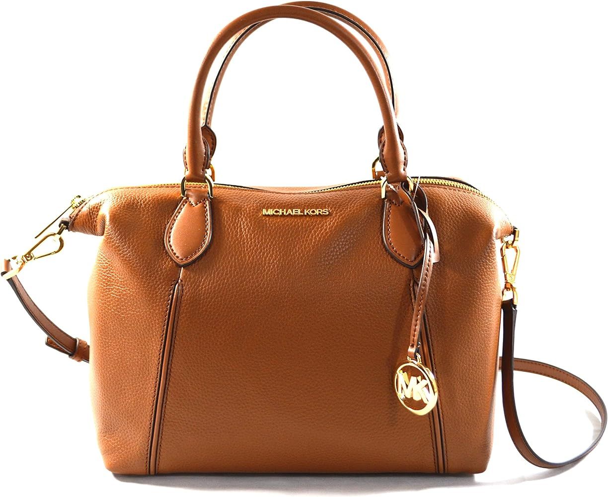 Michael Kors Lenox Large Satchel Pebbled Leather Crossbody Bag Purse Handbag, Luggage | Amazon (US)