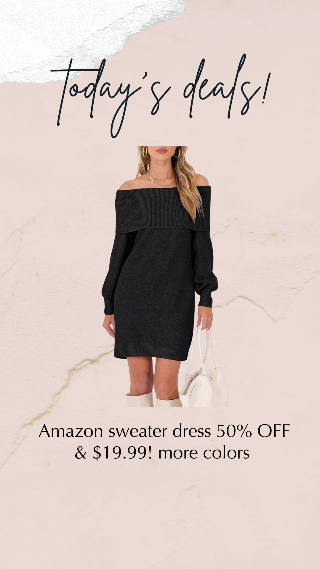 Amazon sweater dress 50% off! 

#LTKSeasonal #LTKSaleAlert #LTKFindsUnder50