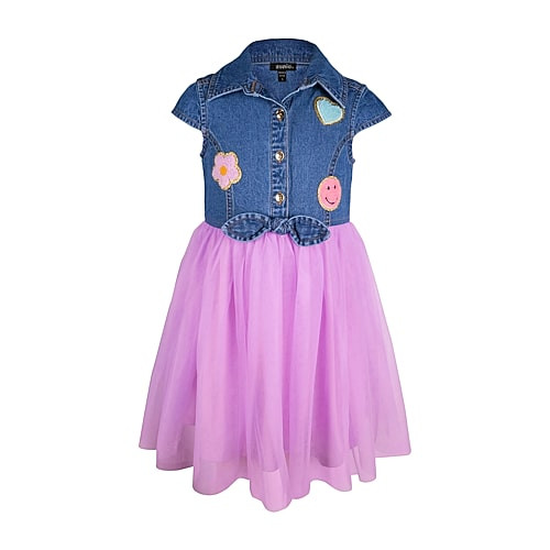 Lilt Little Girls Short Sleeve Shirt Dress, 4, Purple | JCPenney