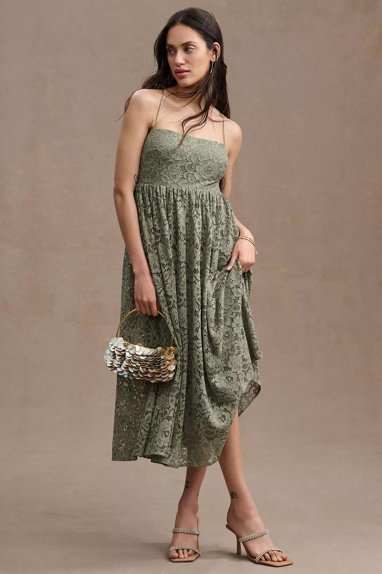 BHLDN Zoe Open-Back Lace Midi Dress | Anthropologie (US)