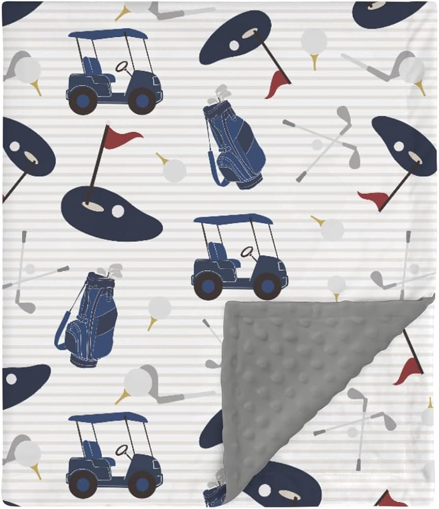 HawSkgFub Navy Blue Golf Mink Baby Blanket Dotted Backing Boy Shower Gift, Golfing Sport Game Gea... | Amazon (US)