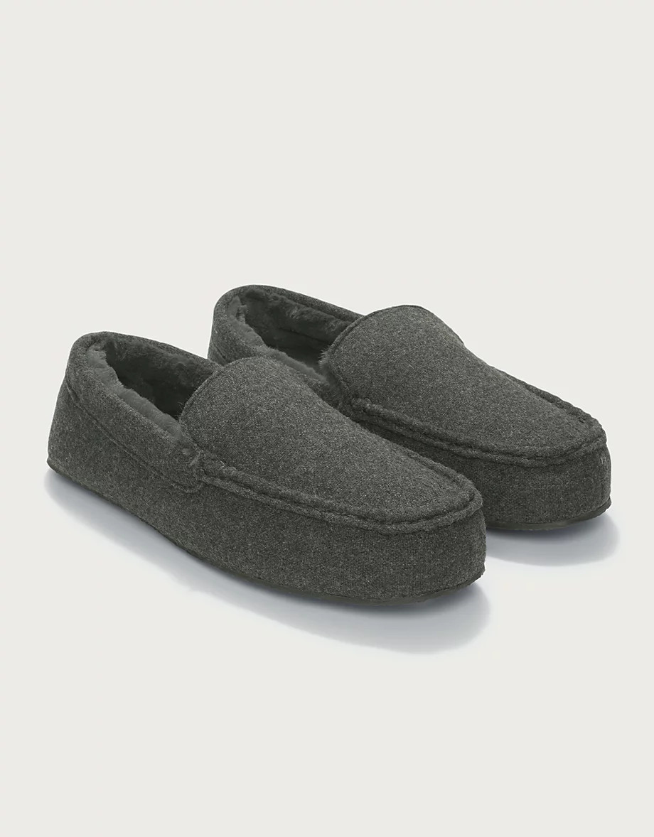 Men's Wool Blend Moccasin Slippers | The White Company UK & ROW