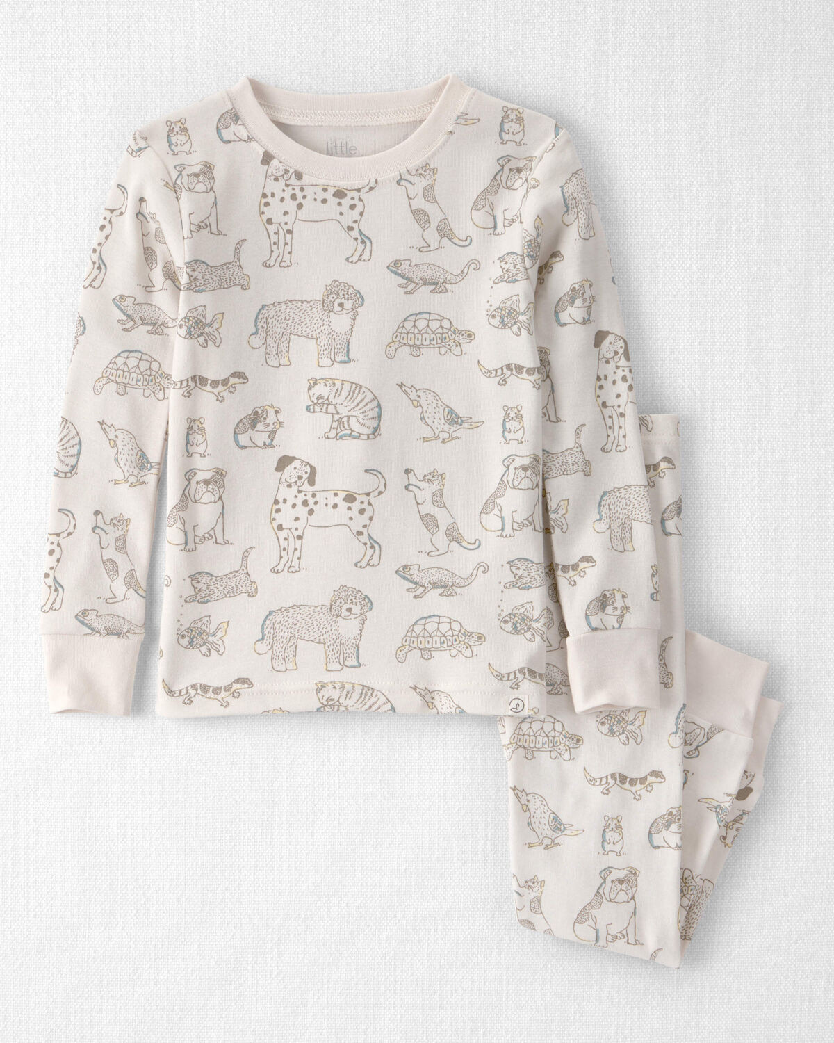 Toddler 2-Piece Organic Cotton Ribbed Pajama Set in Pet Print - Little Planet | Carter's | Carter's Inc