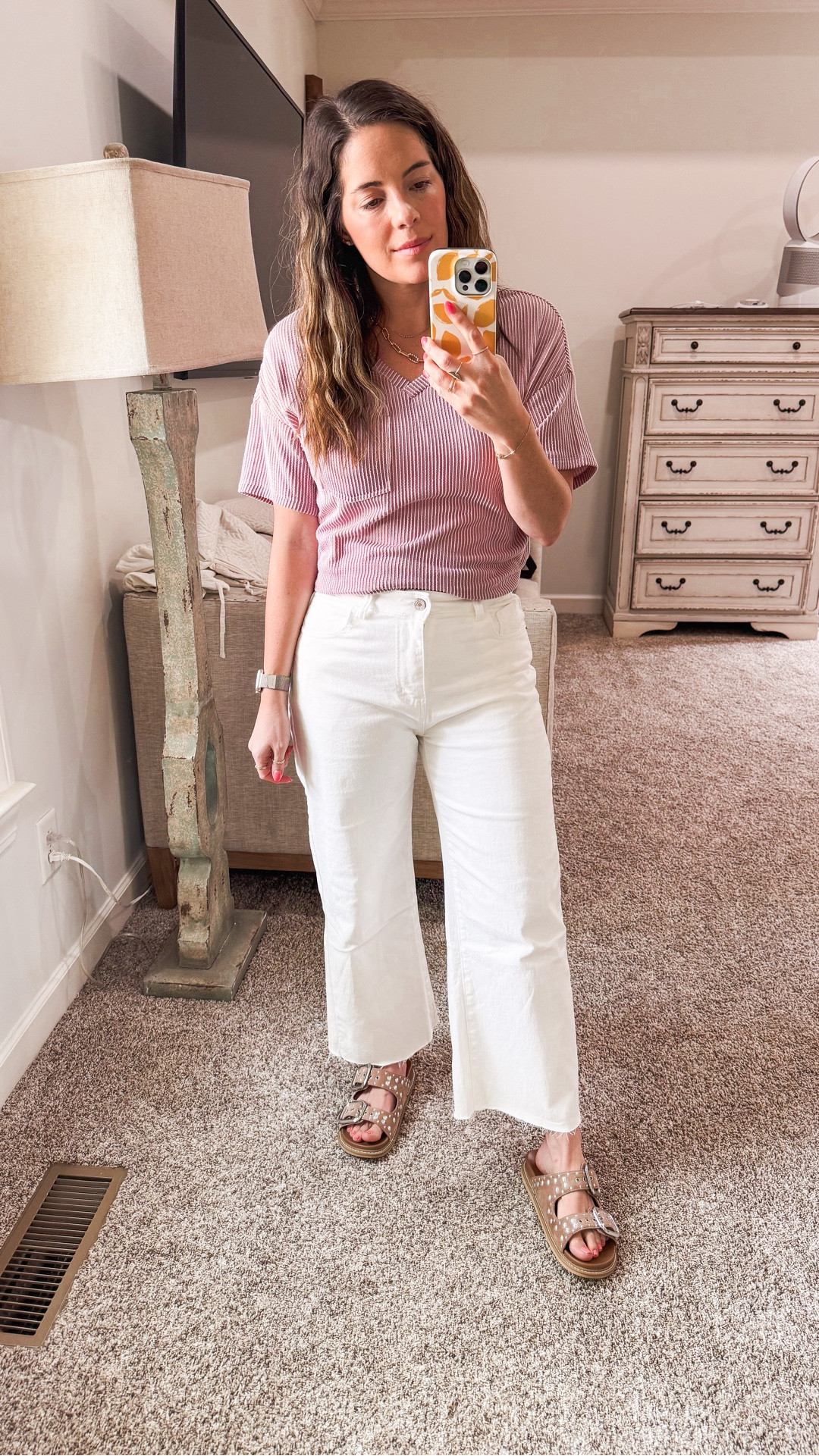 White top S
Mauve top S
Jeans TTS 5’4
Shoes TTS 
Sneakers $9

#LTKStyleTip #LTKFindsUnder50 #LTKShoeCrush