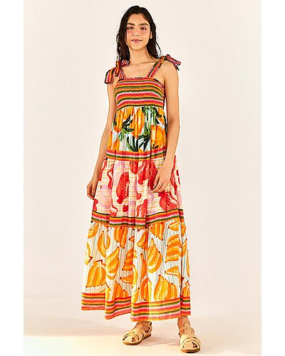 Fruits Scarves Tiered Maxi Dress | Rue La La