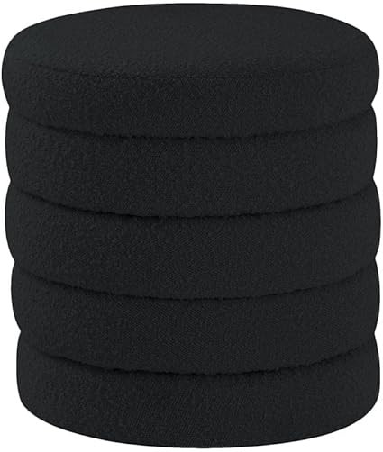 Meridian Furniture Aphia Collection Modern | Contemporary Boucle Fabric Upholstered Ottoman with ... | Amazon (US)