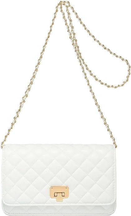 Time Pawnshop Women Shoulder Bag Quilted Crossbody Purse Designer Lattice Leather Chain Bag | Amazon (US)