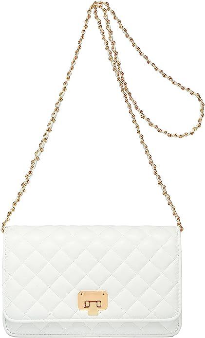 Time Pawnshop Women Shoulder Bag Quilted Crossbody Purse Designer Lattice Leather Chain Bag | Amazon (US)