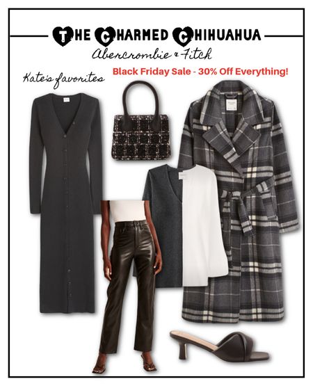 30% off site wide during the Black Friday sale at Abercrombie and Fitch!

Winter outfit, plaid blanket coat, midi sweater dress, vegan leather pants, v neck sweater 

#LTKCyberweek #LTKsalealert #LTKstyletip