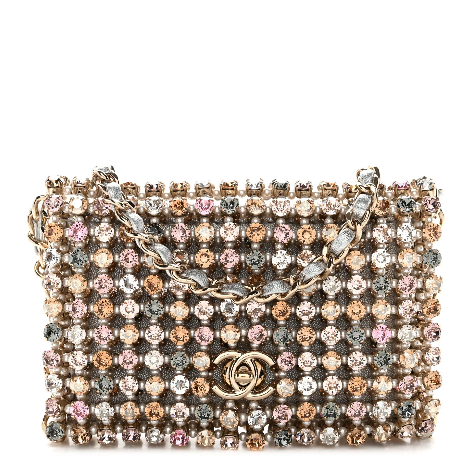Chanel Metal Pearl Minaudiere CC Mini Evening Bag Multicolor 1835595 | FASHIONPHILE (US)