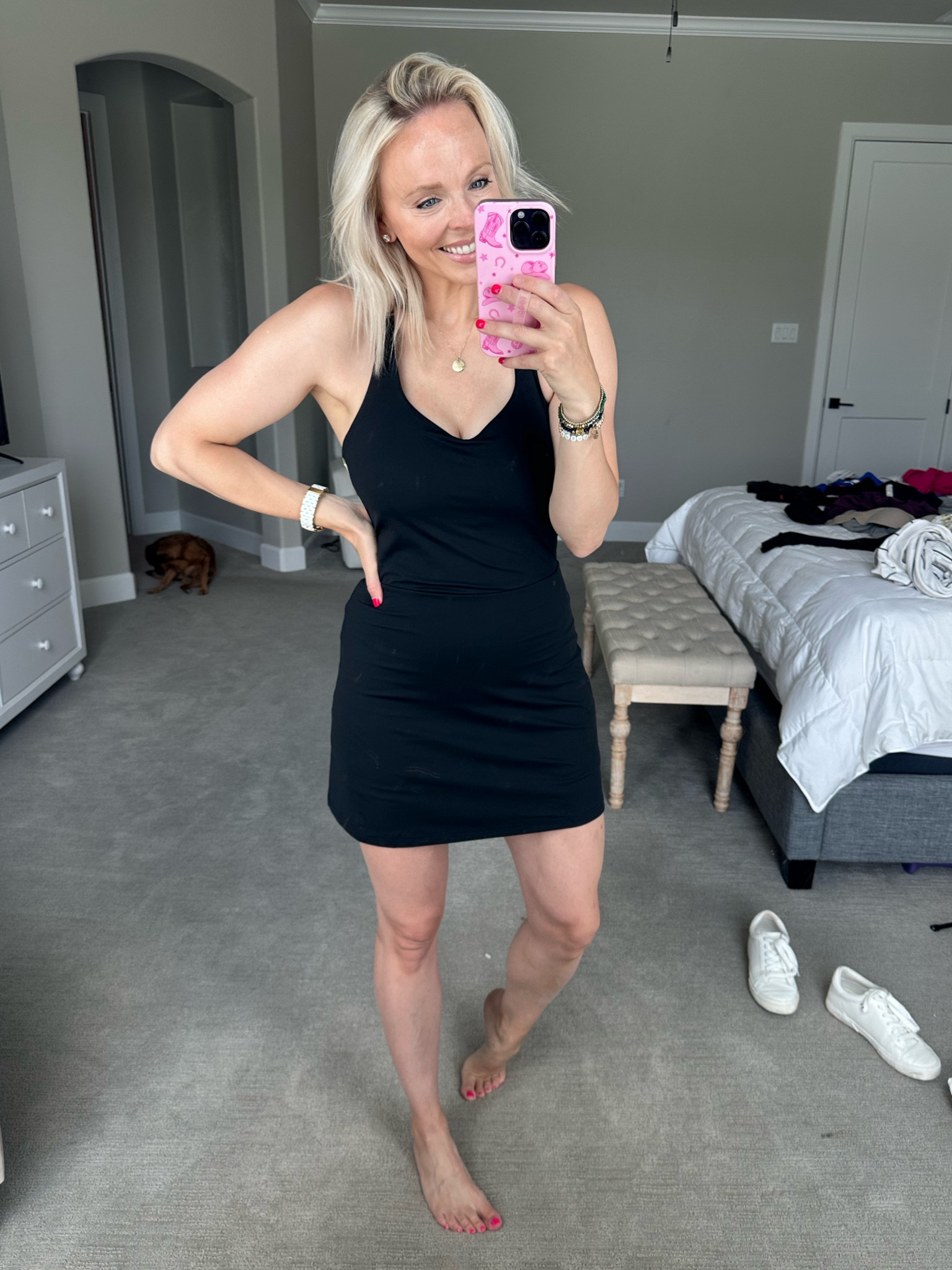 Wearing a size small in the target athletic dress! I also have it in yellow. Love this dress! 

#LTKFitness #LTKActive #LTKStyleTip