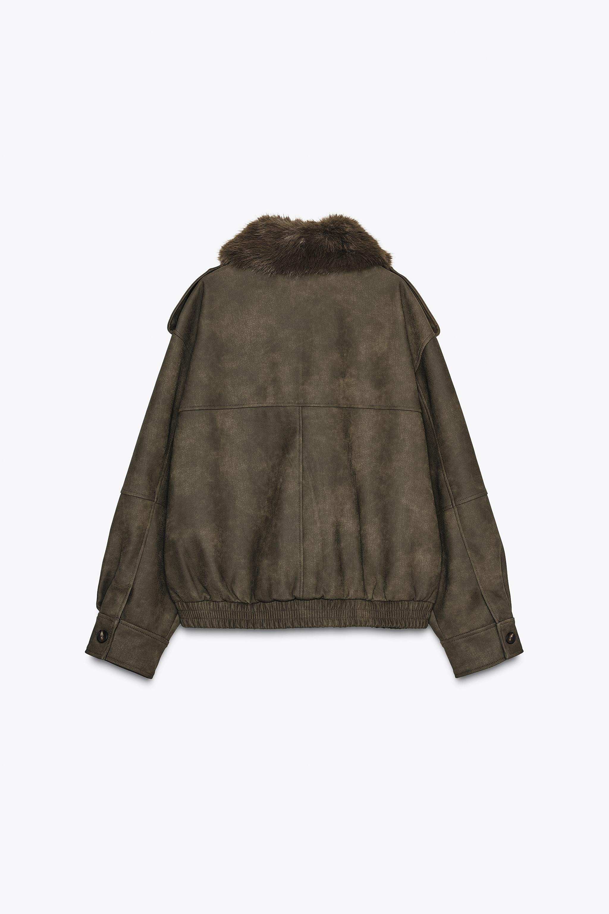 FAUX SUEDE JACKET WITH REMOVABLE COLLAR | Zara US