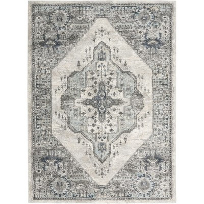 Nourison American Manor Bordered Indoor only Area Rug - 5'3" x 7'3" Grey | Target
