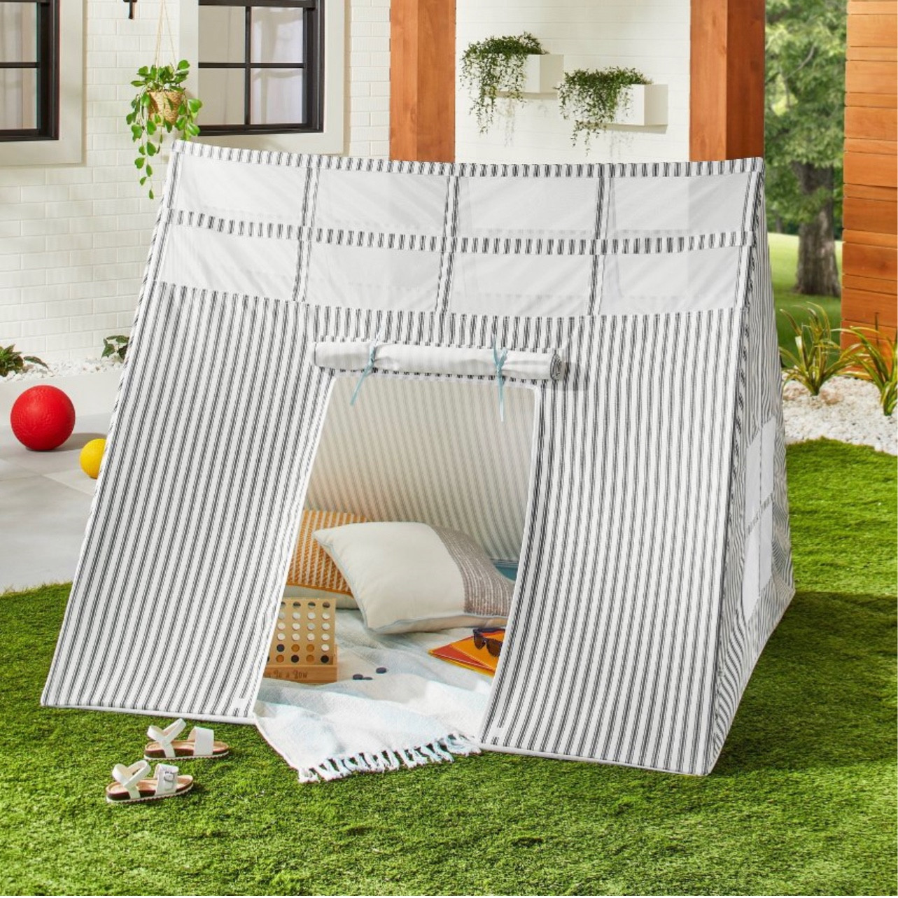 30% off Lucy’s tent! Comes to only $62.99 👏🏻 love that it’s a great neutral and that the stripes match our toy bins! 

#LTKHoliday #LTKCyberweek #LTKkids
