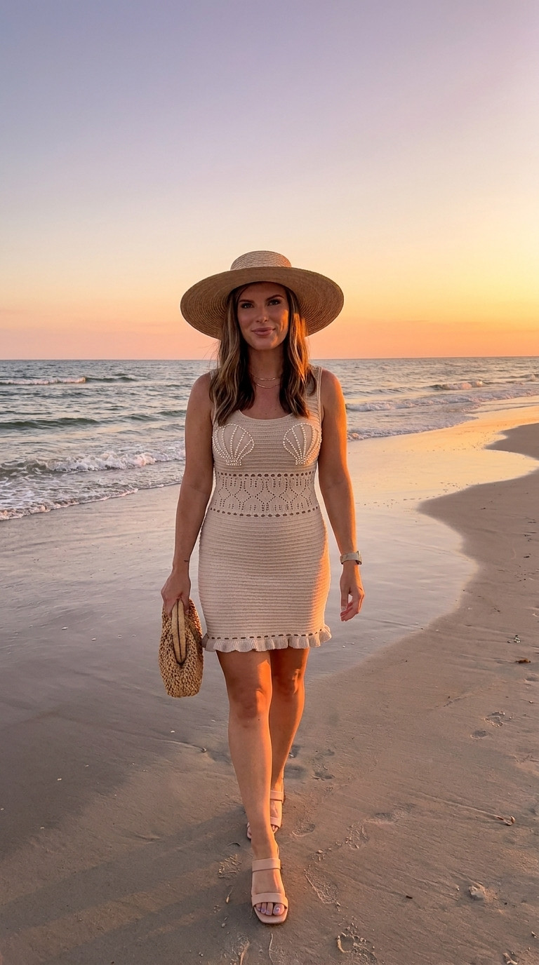 Neutral crochet beach dress from Amazon styled with nude sandals, a woven clutch, and oversized sun hat for the ultimate coastal vacation outfit 🌊✨

Amazon beach dress, crochet beach dress women, coastal grandmother outfit, resort wear women, beach vacation outfit, neutral vacation dress, Amazon vacation outfit, tropical resort fashion, sunset beach outfit, honeymoon outfit ideas, woven beach accessories, neutral summer dress, classy beach outfit women, Amazon fashion finds, beach dinner outfit, vacation style inspiration, knit beach dress, coastal chic outfit, luxury resort aesthetic, Amazon finds 

 #LTKSeasonal #LTKMidsize #LTKTravel