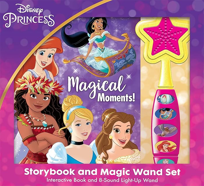 Disney Princess Moana, Belle, Cinderella, and more! - Magical Moments! Storybook and Magic Wand T... | Amazon (US)