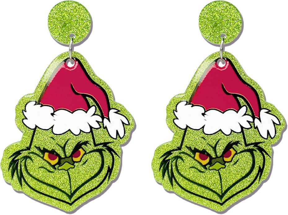 Geinch Earrings for Women Girls Teens, Glitter Acrylic Geinch Earrings Geinch Accessories for Chr... | Amazon (US)