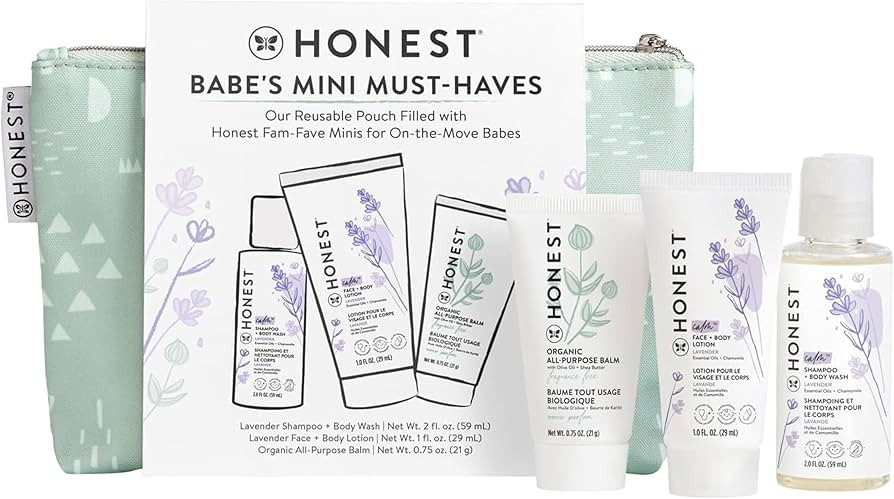 The Honest Company Babe's Mini Must Haves Gift Set | Travel Size Lavender Shampoo + Body Wash (2 ... | Amazon (US)