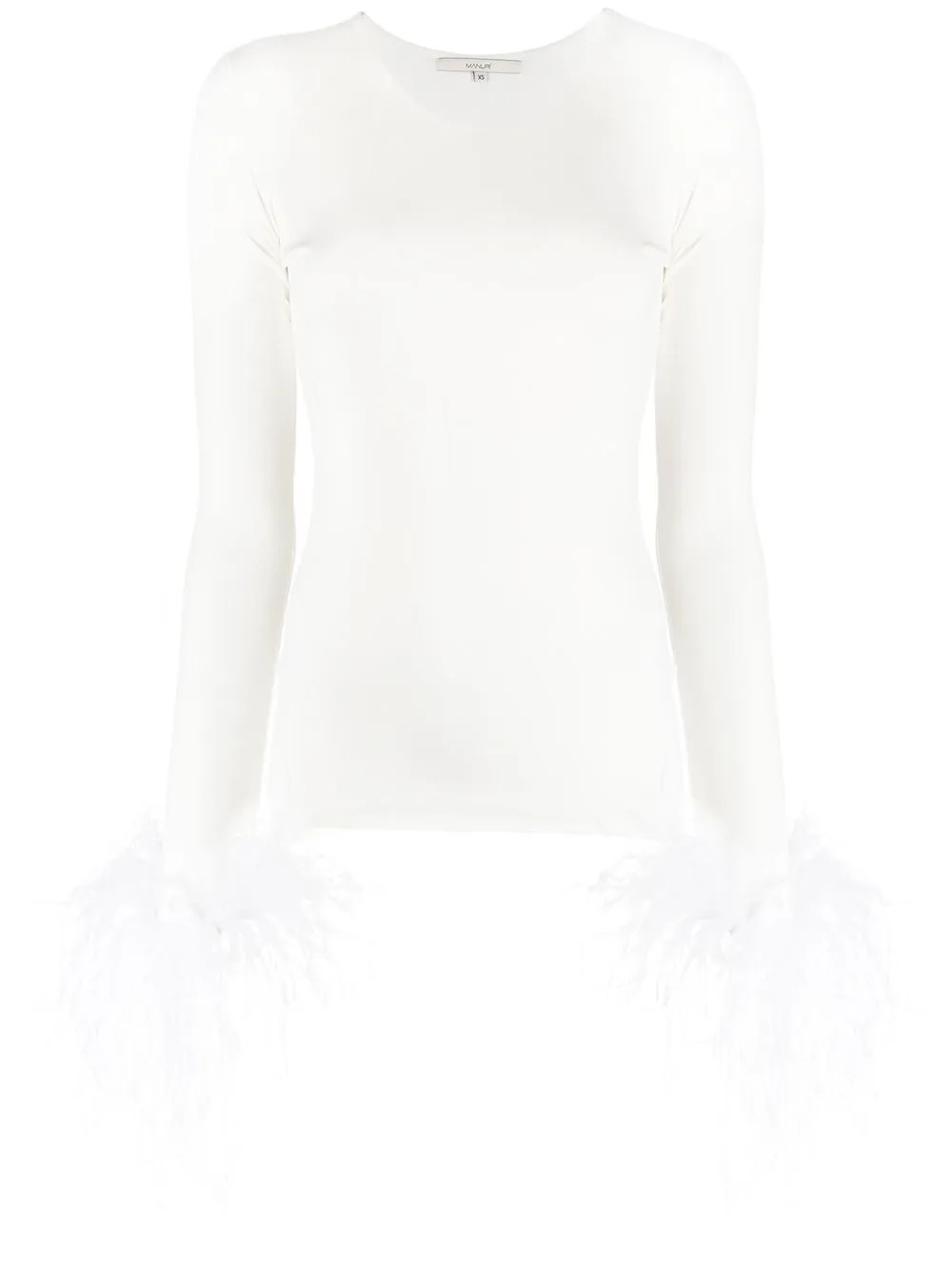 Blusa Elektra con bordo di piume | Farfetch Global