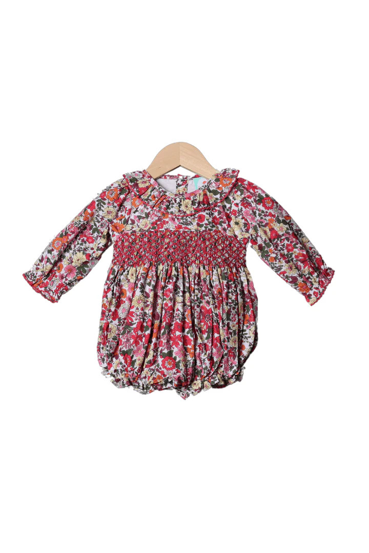Smocked Heirloom Fancy Floral Bubble | The Smocked Flamingo