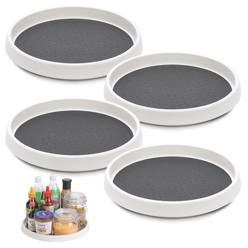 Lazy Susan Turntable, Set of 4, 10 Inch Non-Skid Lazy Susan Organizer for Cabinet, Pantry Organization, Kitchen Storage, Bathroom Sink Cabinet, Refrigerator, Countertop, Spice Rack (4 Pack 10 in) | Amazon (US)