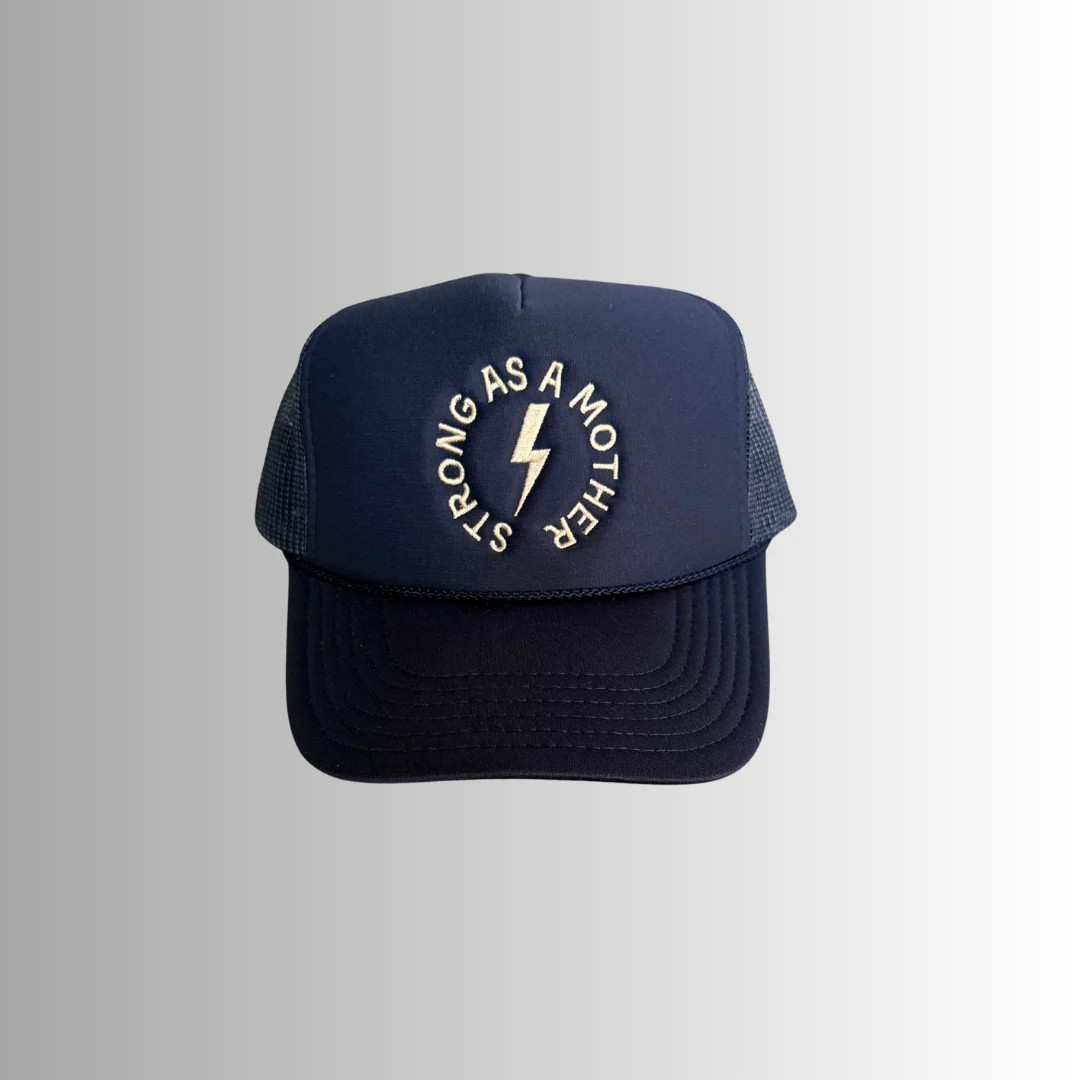 Strong as a mother® Embroidered Trucker Hat - Navy | Mother Hats
