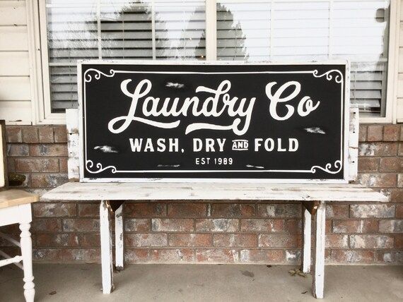 Laundry Co. Wash, Dry and Fold Framed Farmhouse Sign | Etsy (US)