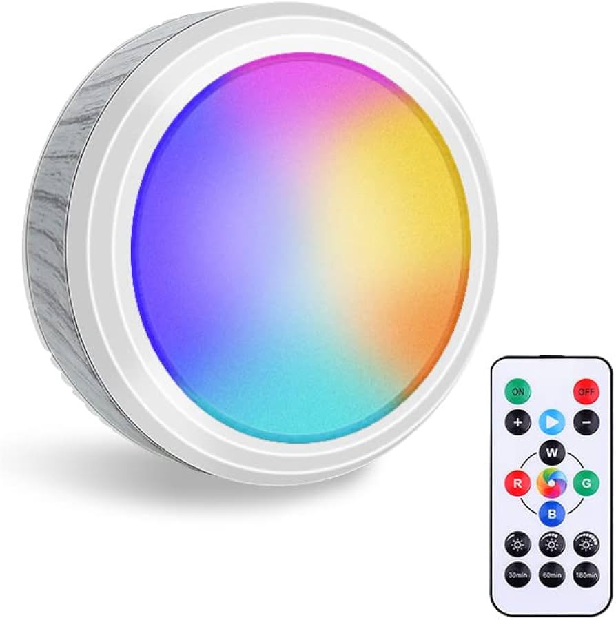 LEASTYLE Puck Lights with Remote, Battery Operated Wireless Closet Lights,16 Colors Changeable Un... | Amazon (US)