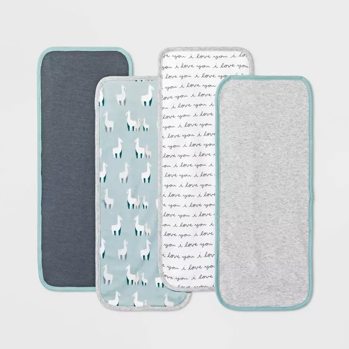 Baby 4pk Llama Love Burp Cloth Set - Cloud Island™ One Size | Target