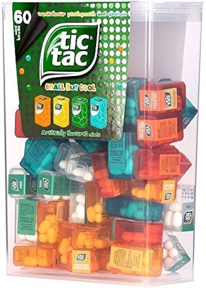 TIC TAC Box with 60 Mini Boxes (Mint, Orange, Spearmint, Peach and Passion fruit) 234g by Tic Tac | Amazon (US)